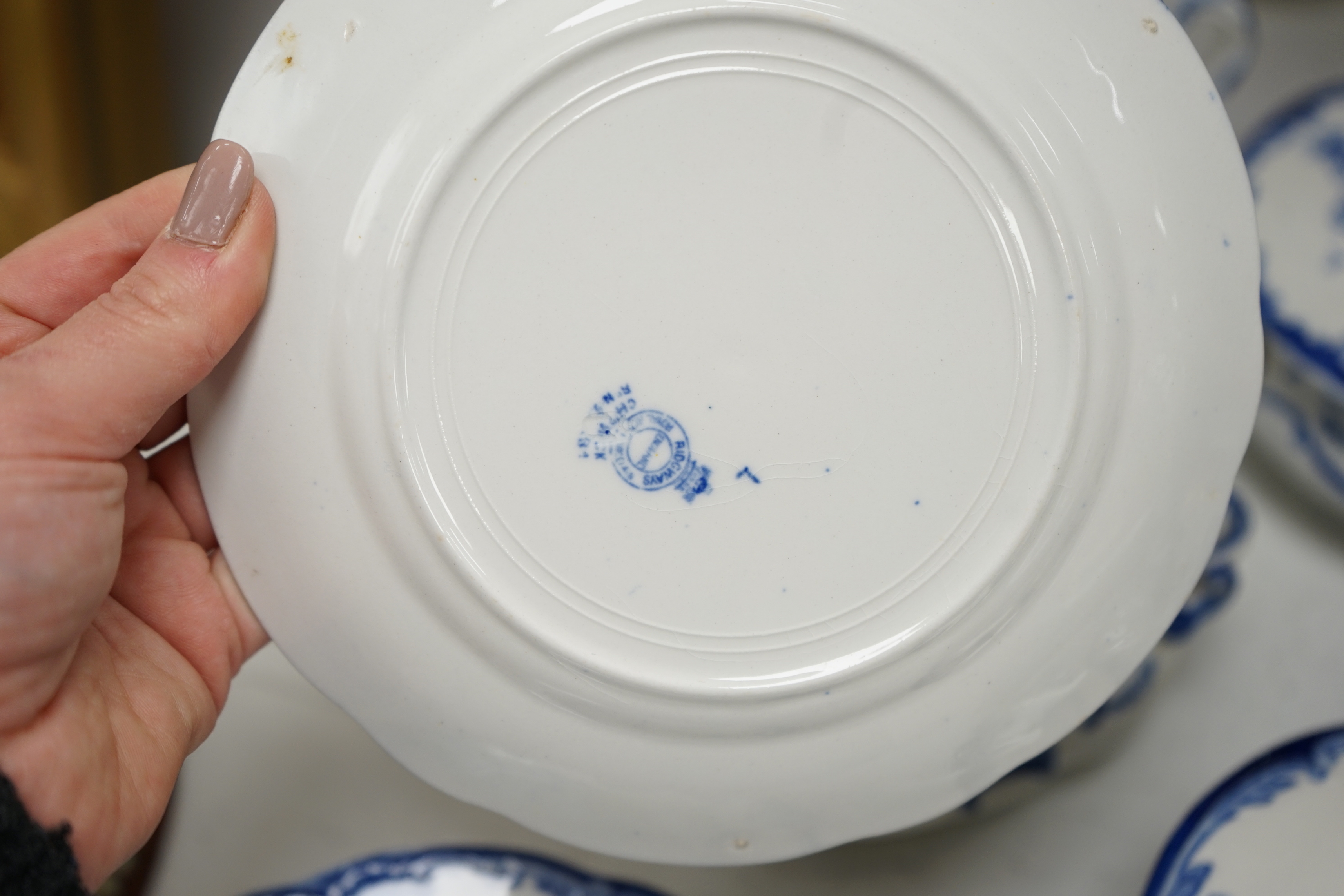 A Victorian Ridgways Cheswick pattern part dinner service